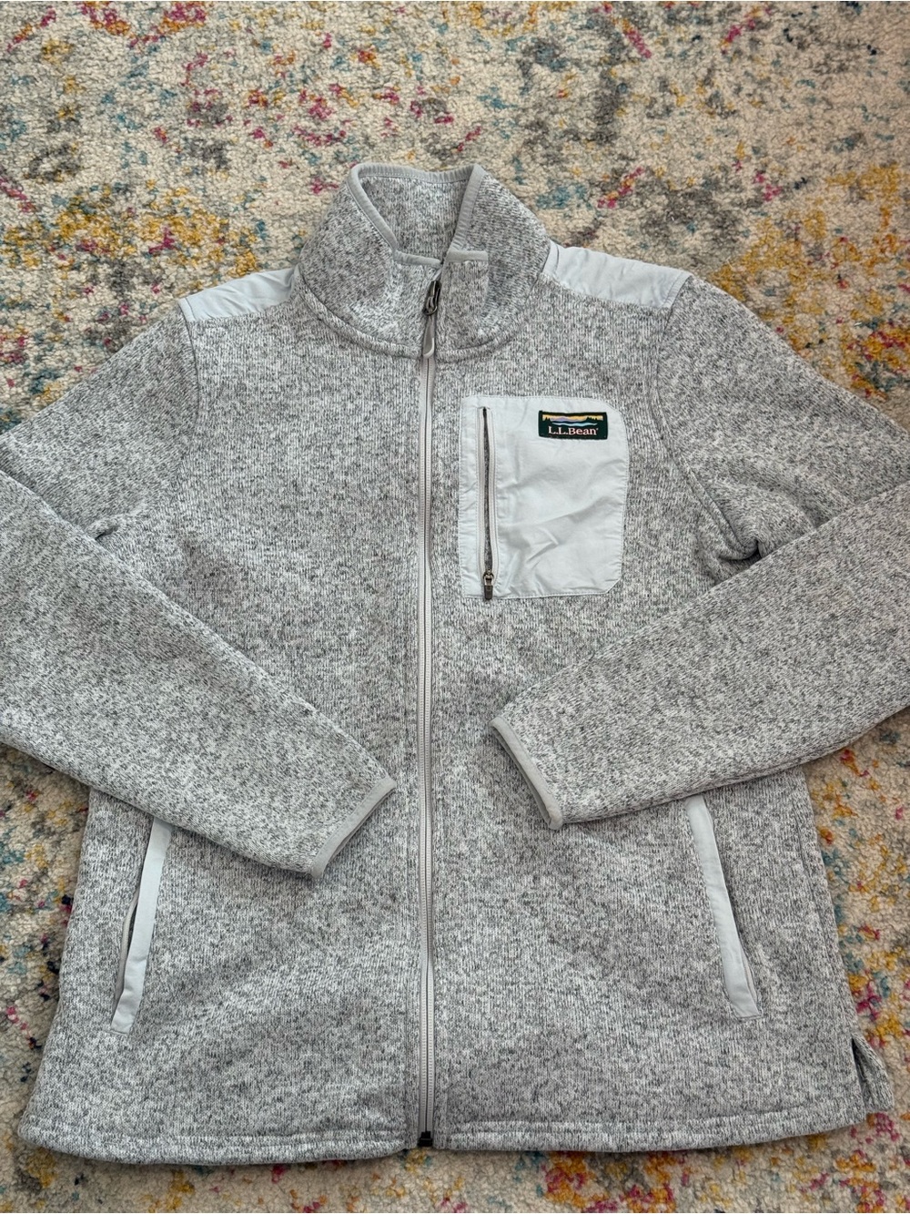 L.L. Bean Women’s Heather Gray Full-Zip Fleece Jacket Size Medium